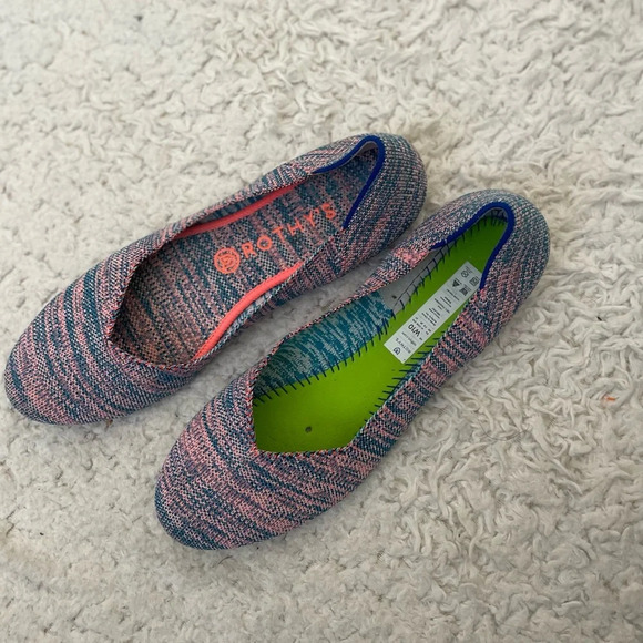 Rothy’s The Flat Turquoise Melange Round Toe Retired - Picture 1 of 8